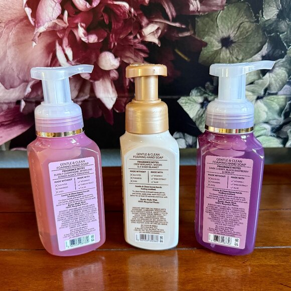 NEW 3-Pc CHAMPAGNE TOAST, BOOK LOFT & BLACK CHERRY MERLOT Hand Soap BBW - Picture 2 of 2